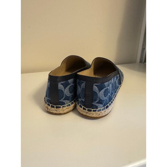 COACH Collins Denim Espadrille Flat Midnight Navy Size 10 - Picture 9 of 13